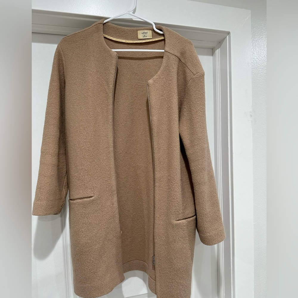 Wilfred-Aritzia long camel light jacket/sweater